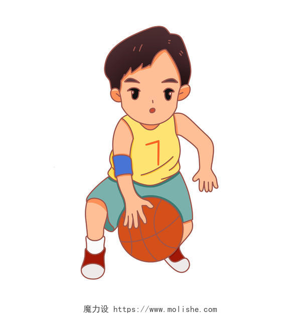 卡通手绘篮球元素原创插画素材